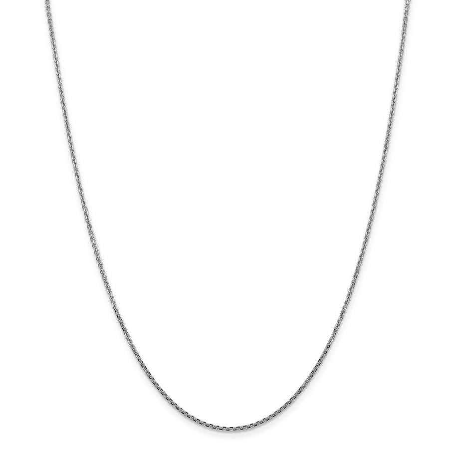 14k White Gold 1.3 mm Solid Cable Chain Necklace - 24 in.