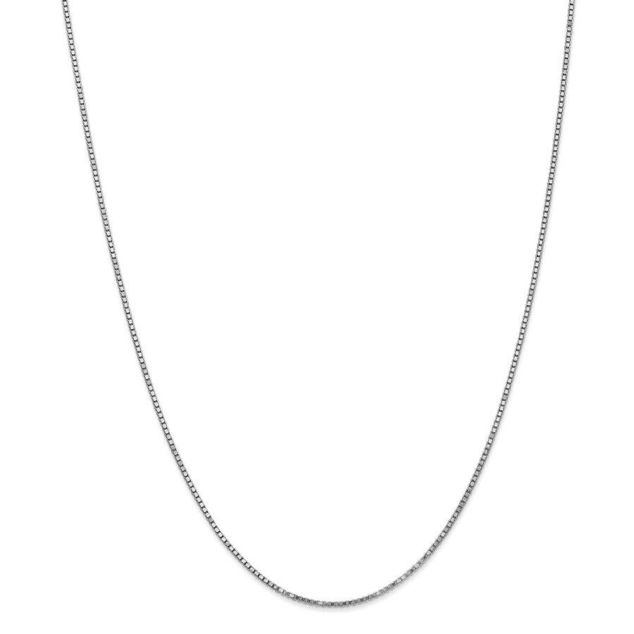 14k White Gold 1.30 mm Box Chain Necklace - 18 in.