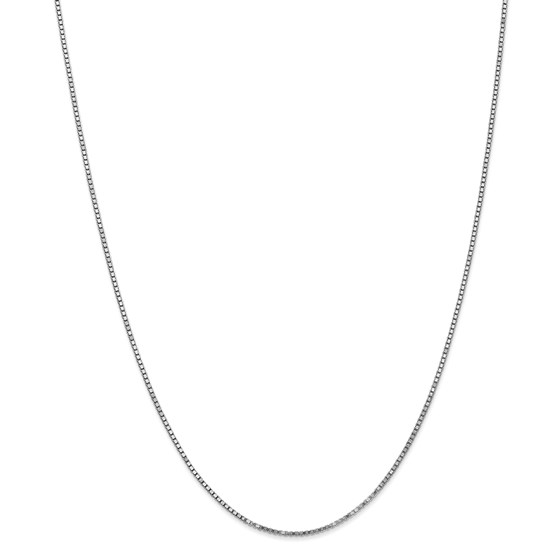 14k White Gold 1.30 mm Box Chain Necklace - 18 in.