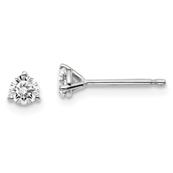 14k White Gold 1/3ct Cert Lab Grown Diamond 3-Prong Earring 14k White Gold 1/3ct Cert Lab Grown Diamond 3-Prong Earring