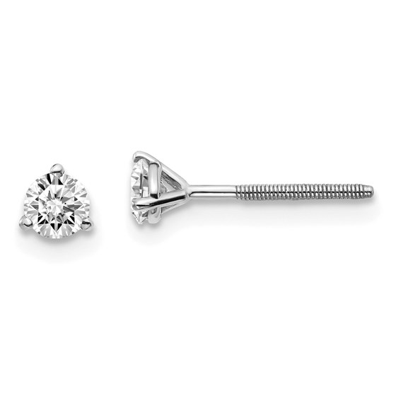 14k White Gold 1/3ct Cert. Lab Grown Diamond 3-Prong Earring 14k White Gold 1/3ct Cert. Lab Grown Diamond 3-Prong Earring