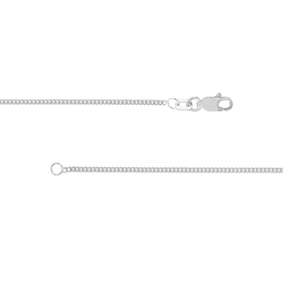 14K White Gold 1.4 mm Curb Chain w/ Lobster Clasp - 16 in.
