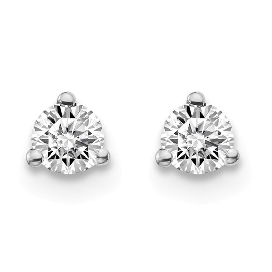 Buy 14k White Gold 1/4ct Lab Grown Diamond 3Prong Earring APMEX