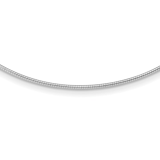 14K White Gold 1.4mm Round Omega - 18 in. 14K White Gold 1.4mm Round Omega - 18 in.