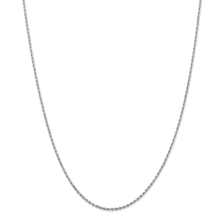 14k White Gold 1.5 mm Diamond Cut Rope Chain - 20 in.