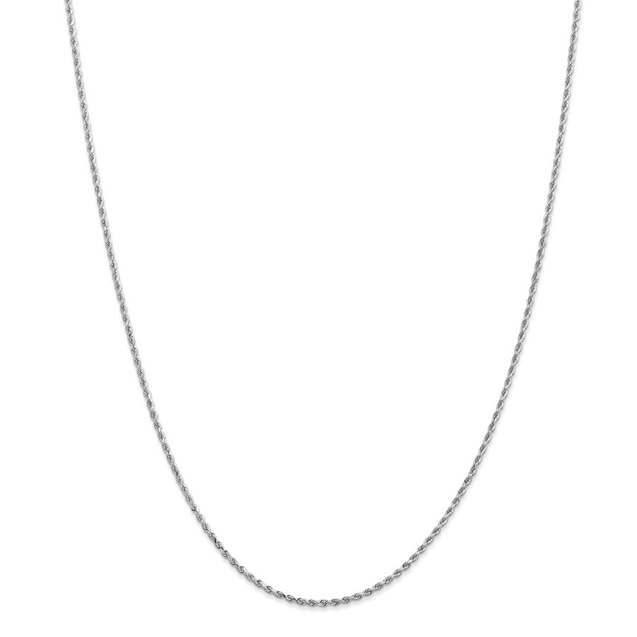 14k White Gold 1.5 mm Diamond Cut Rope Chain - 28 in.