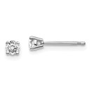 14k White Gold 1/5ct Lab Grown Diamond 4-Prong Earring