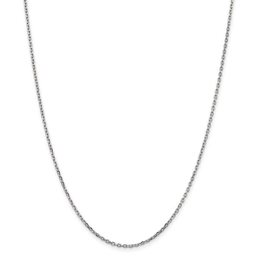 14K White Gold 22 inch .8mm Diamond-Cut Cable with Lobster Clasp Chain