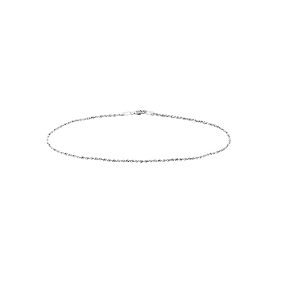 14K White Gold 1.8mm Diamond cut Rope Chain - 10 in.