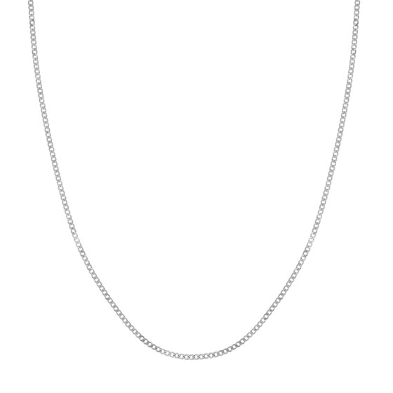 14K White Gold 1.95 mm Curb Chain w/ Spring Ring Clasp - 20 in. 14K White Gold 1.95 mm Curb Chain w/ Spring Ring Clasp - 20 in.