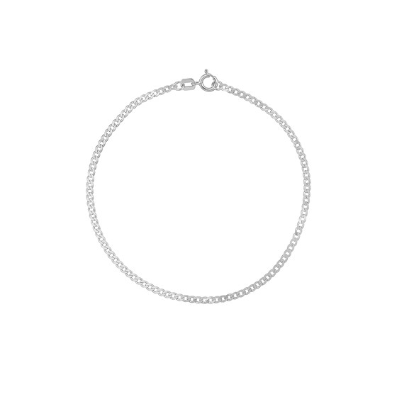 14K White Gold 1.95 mm Open Curb Chain Bracelet - 7.25 in. 14K White Gold 1.95 mm Open Curb Chain Bracelet - 7.25 in.