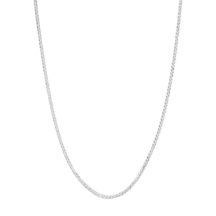 14K White Gold 1 mm Wheat Chain w/ Lobster Clasp - 24 in.