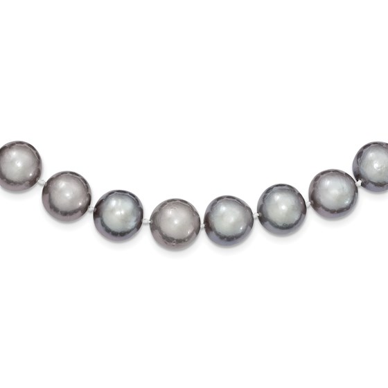 14k White Gold 11-12 mm Cultured Grey Pearl Fancy Necklace 14k White Gold 11-12 mm Cultured Grey Pearl Fancy Necklace