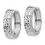 14k White Gold 12 mm Diamond-cut Hoop Earrings