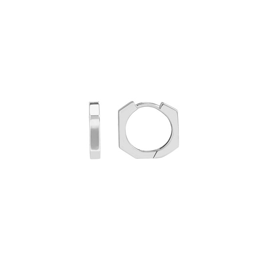 14K White Gold 13 mm Heptagon Polished Hoops