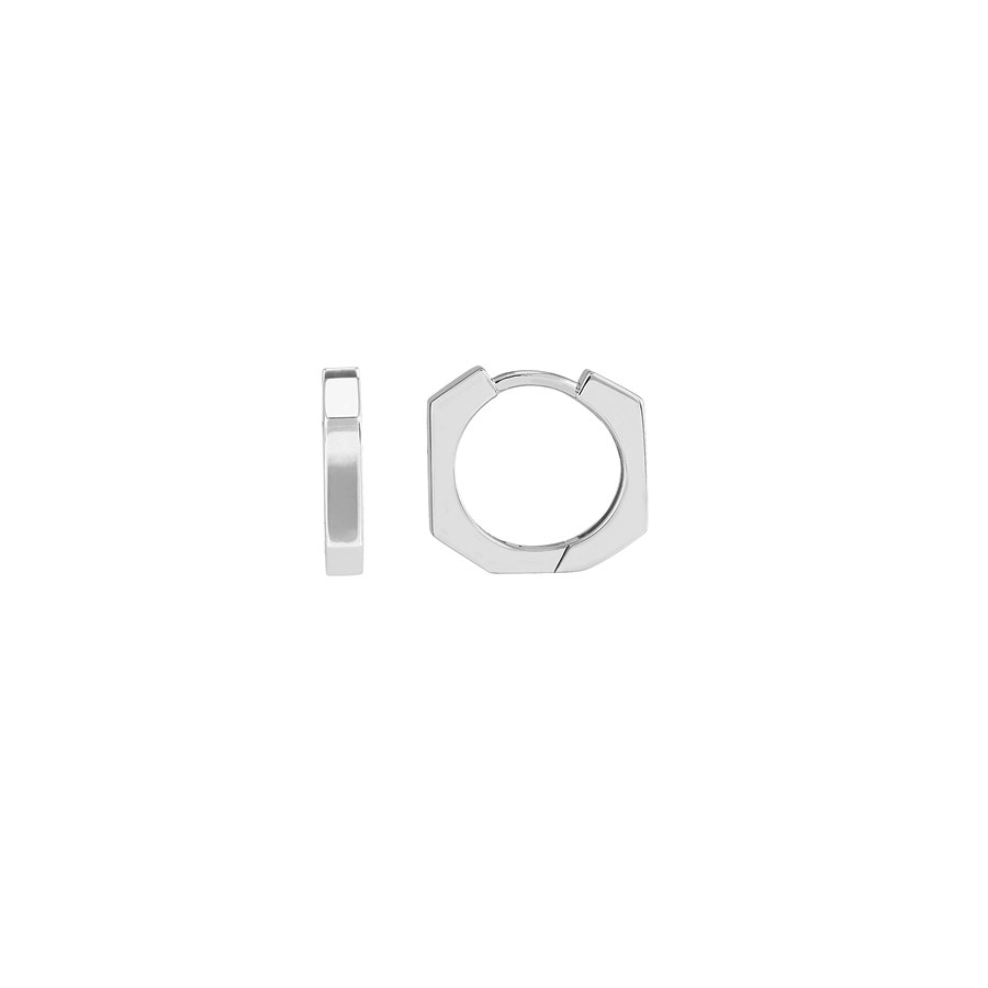 14K White Gold 13 mm Heptagon Polished Hoops