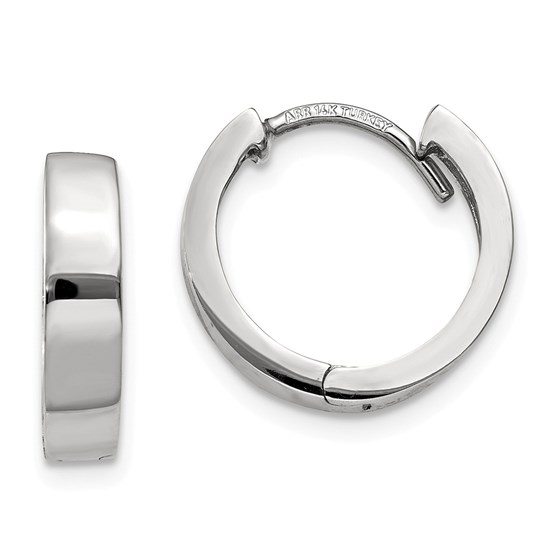 14k White Gold 13 mm Hinged Hoop Earrings 14k White Gold 13 mm Hinged Hoop Earrings