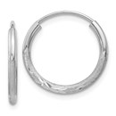 14k White Gold 14 mm Endless Hoop Earrings