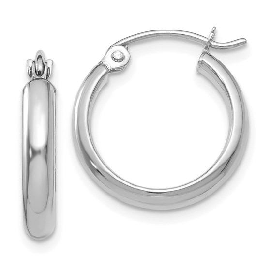 14k White Gold 15 mm Polished Hoop Earring 14k White Gold 15 mm Polished Hoop Earring