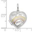 14K White Gold 15mm FOREVER IN MY HEART Heart Locket - 21 mm