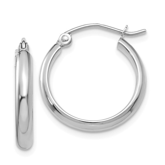14k White Gold 18 mm Polished Hoop Earring 14k White Gold 18 mm Polished Hoop Earring