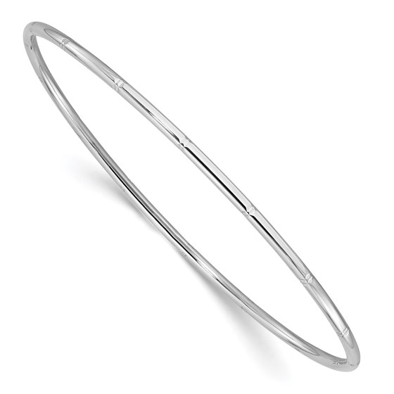 14K White Gold 2.00mm D/C Slip On Bangle 14K White Gold 2.00mm D/C Slip On Bangle