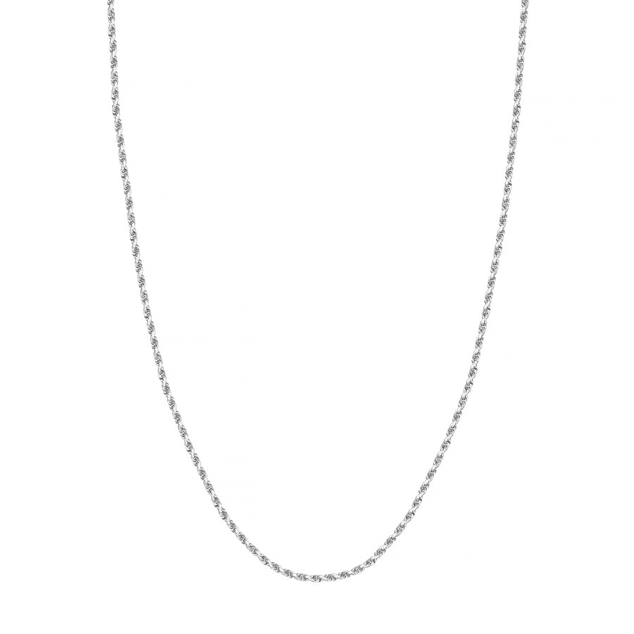 14K White Gold 2.15 mm Rope Chain w/ Lobster Clasp - 16 in.