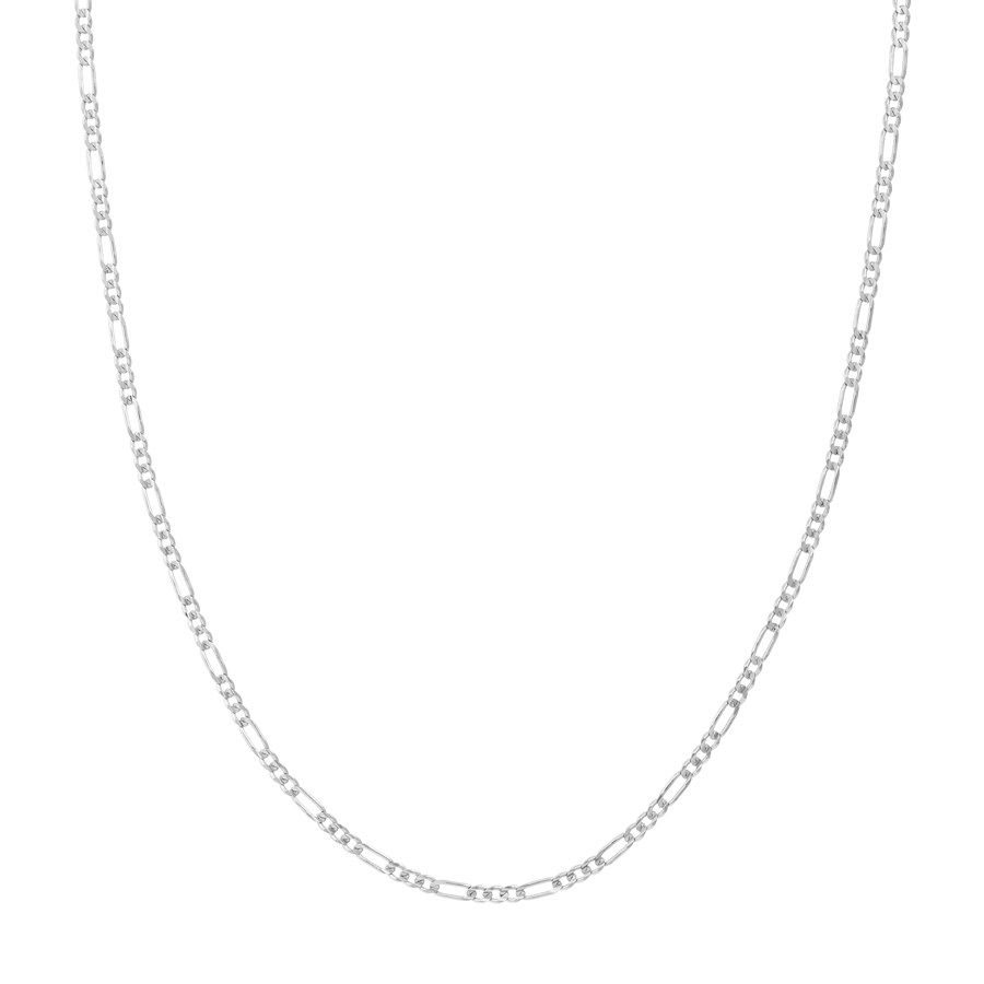 14K White Gold 2.36 mm Figaro Chain w/ Lobster Clasp - 18 in.