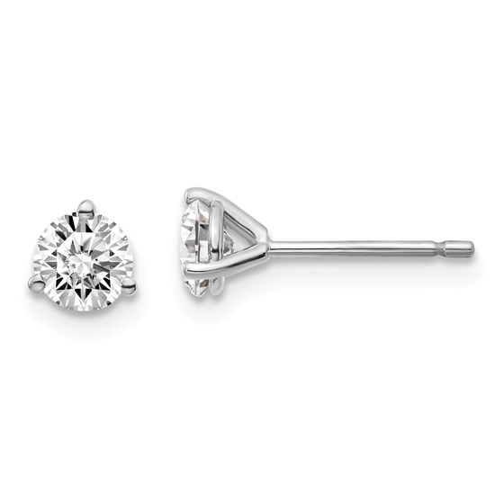 14k White Gold 2/3ct Cert Lab Grown Diamond 3-Prong Earring 14k White Gold 2/3ct Cert Lab Grown Diamond 3-Prong Earring