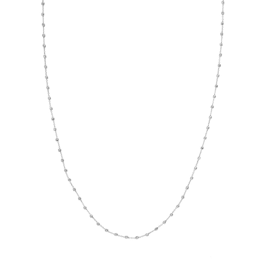 14K White Gold 2.5 mm Bead Chain w/ Lobster Clasp - 16 in.