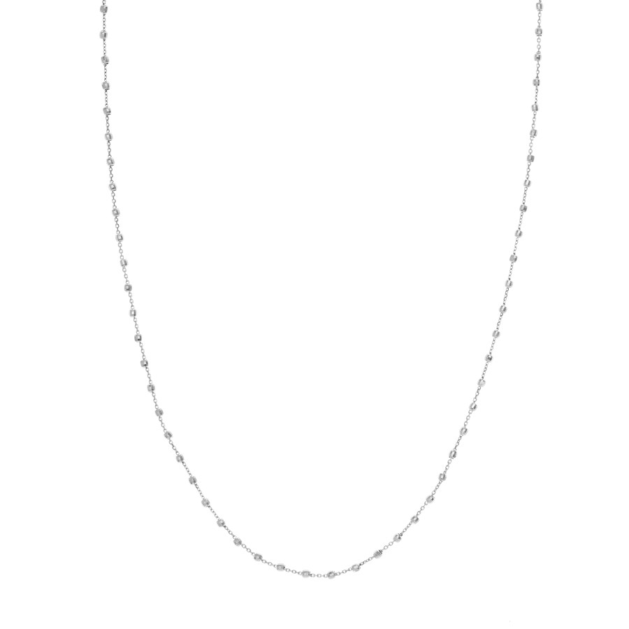14K White Gold 2.5 mm Bead Chain w/ Lobster Clasp - 18 in.