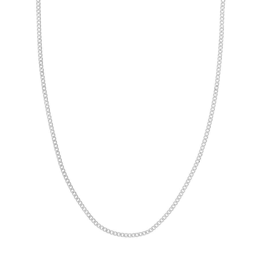 14K White Gold 2.7 mm Curb Chain w/ Lobster Clasp - 24 in.