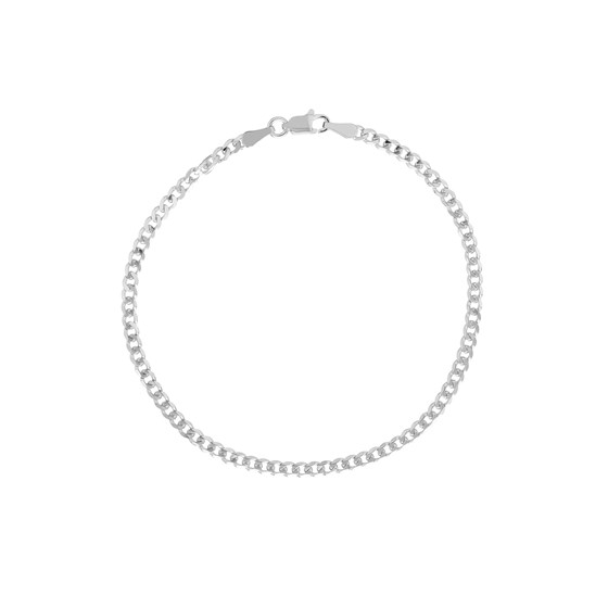 14K White Gold 2.7 mm Curb Chain w/ Lobster Clasp - 7.25 in.