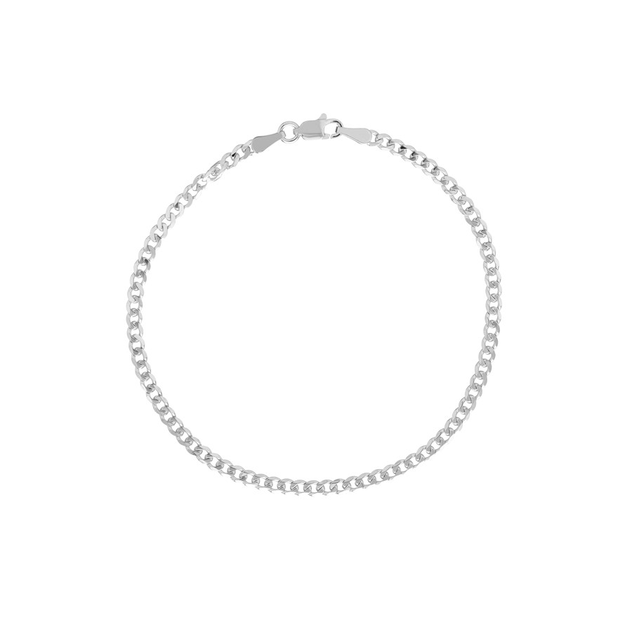 14K White Gold 2.7 mm Curb Chain w/ Lobster Clasp - 7.25 in.