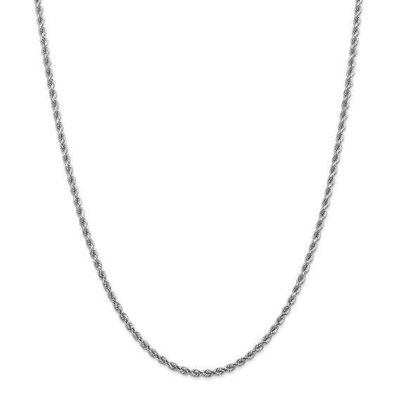 14k White Gold 2.75 mm Diamond Cut Rope Chain - 26 in. 14k White Gold 2.75 mm Diamond Cut Rope Chain - 26 in.