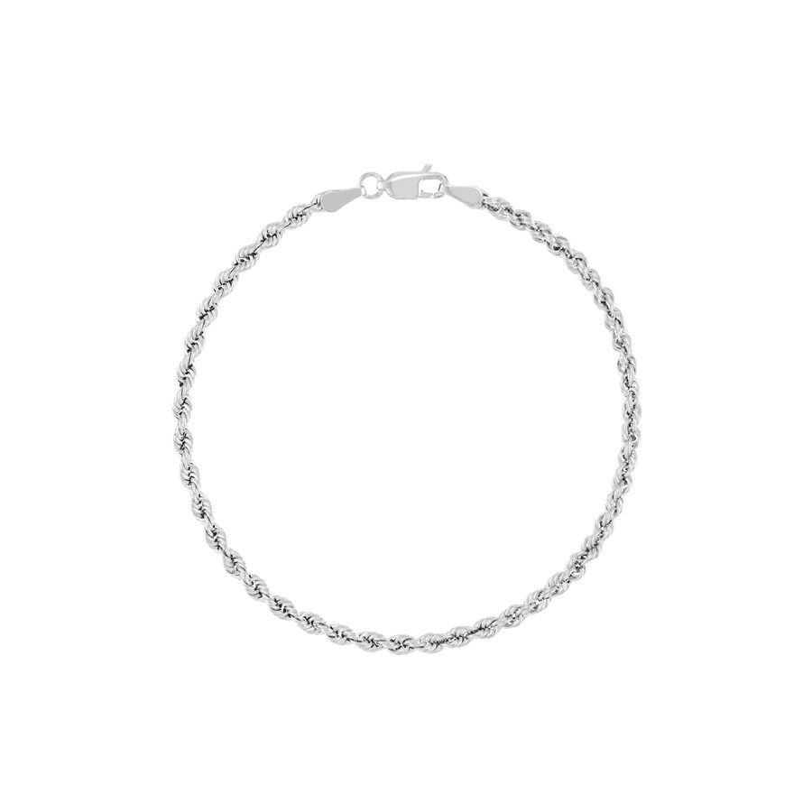 14K White Gold 2.9 mm Rope Chain w/ Lobster Clasp - 8 in.