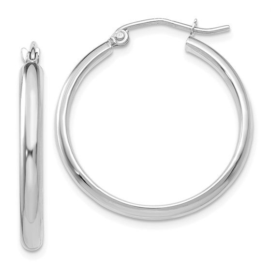 14k White Gold 25 mm Polished Hoop Earring 14k White Gold 25 mm Polished Hoop Earring