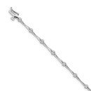 14k White Gold .28ct Diamond Fine Link Bracelet - 7 in.