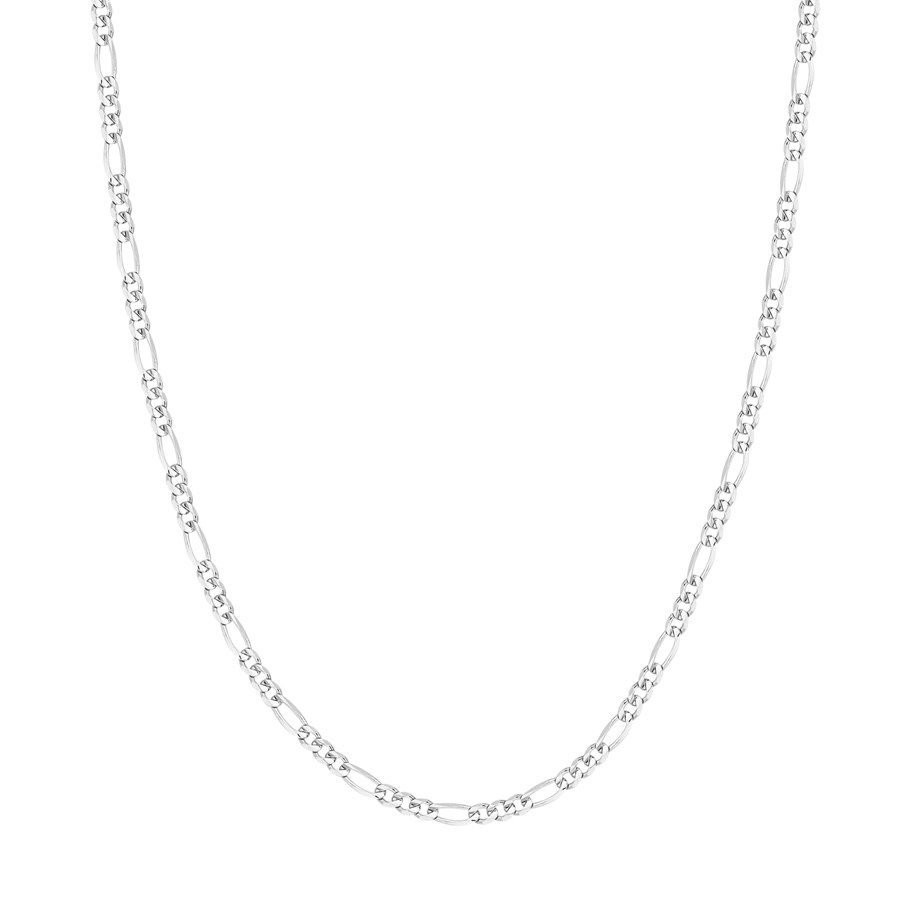 14K White Gold 3.2 mm Figaro Chain w/ Lobster Clasp - 24 in.