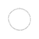 14K White Gold 3.2 mm Figaro Chain w/ Lobster Clasp - 8 in.