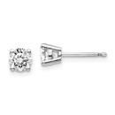 14k White Gold 3/4ct Cert Lab Grown Diamond 4-Prong Earring