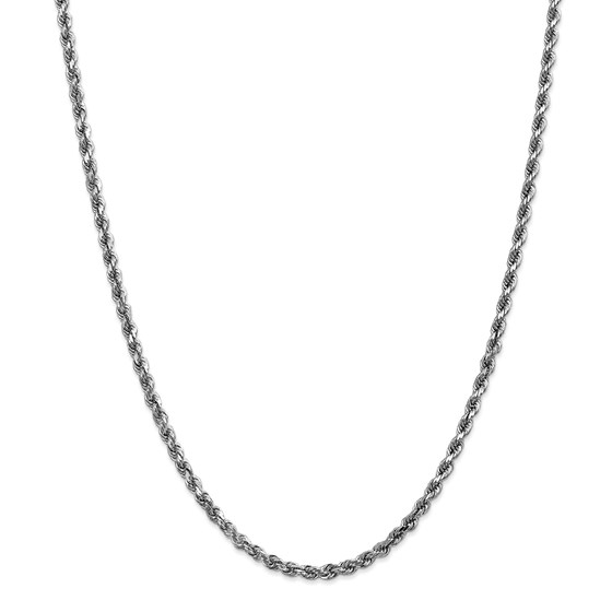 14k White Gold 3.5 mm Diamond Cut Rope Chain - 28 in. 14k White Gold 3.5 mm Diamond Cut Rope Chain - 28 in.