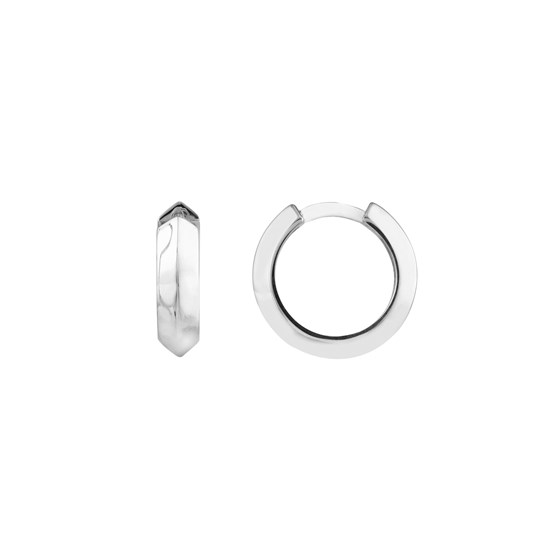 14K White Gold 3.50 x 13.50 Knife Edge Polished Hoops 14K White Gold 3.50 x 13.50 Knife Edge Polished Hoops