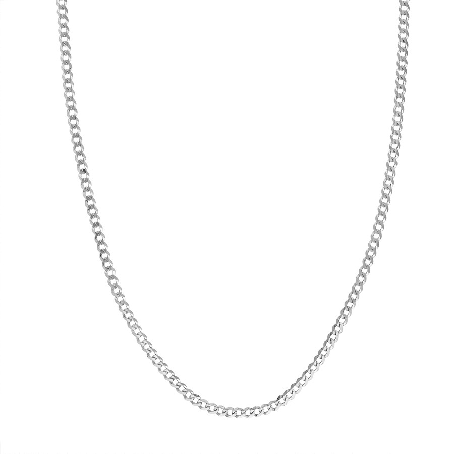 14K White Gold 3.7 mm Cuban Chain w/ Lobster Clasp - 18 in.