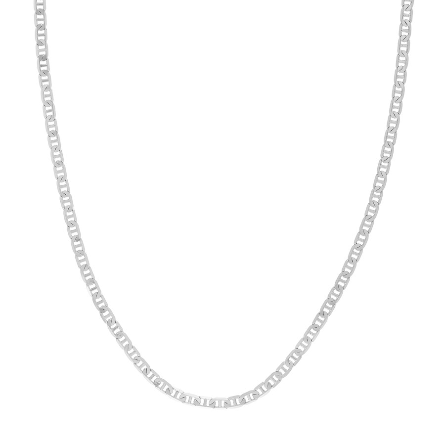14K White Gold 3.7 mm Mariner Chain w/ Lobster Clasp - 22 in.