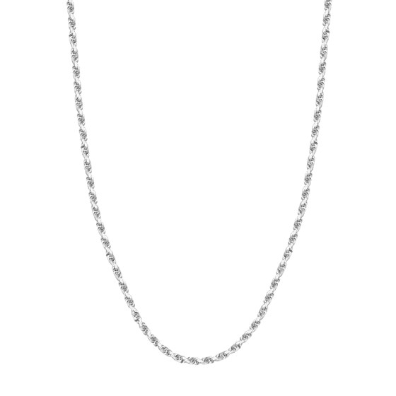14K White Gold 3.8 mm Rope Chain w/ Lobster Clasp - 24 in.