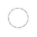 14K White Gold 3.9 mm Figaro Chain w/ Lobster Clasp - 8 in.