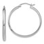 14k White Gold 30 mm Polished Hoop Earring