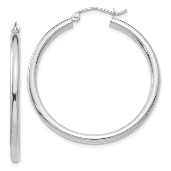 14k White Gold 35 mm Hoop Earrings 14k White Gold 35 mm Hoop Earrings