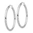 14k White Gold 3x35mm Diamond-cut Hoop Earrings - 45 mm